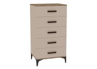 Кара 3 Комод высокий Дуб Табачный Craft/Велюр