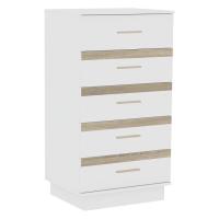 Анона 3 Комод высокий Белый/Дуб Сонома/