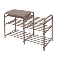 Этажерка Люкс 5 с ящиком (арт.ЭТЛ5-1/К) КАРКАС коричневый, сиденье винилискожа коричневый