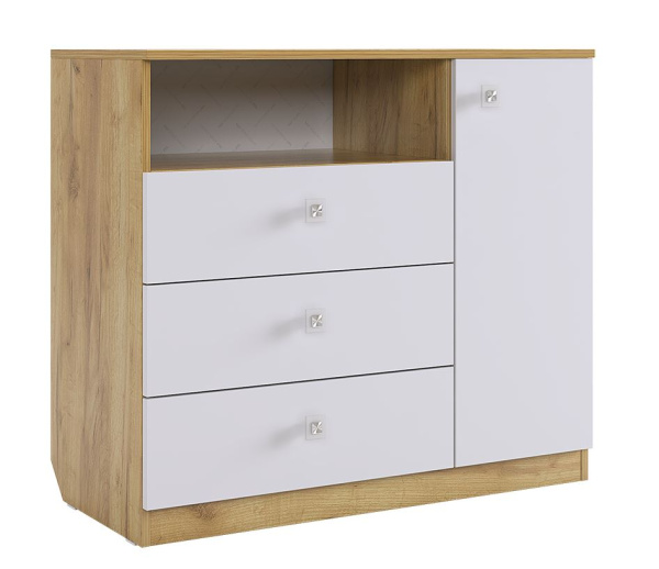 Форсаж Комод (дуб крафт золотой/белый)/без принта