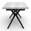Стол  DTM 0412 CS, 120+30+30*80*76,Керамика цвет мрамор белый Y15, ножки черные
