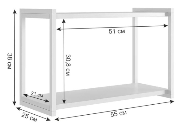 Полка Юниор (белое дерево/белый муар)
