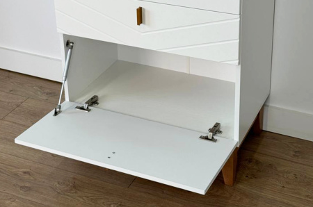 Комод Хюгге белое дерево/дуб крафт золотой/белый матовый