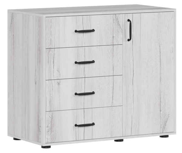 Монреаль Комод 4 ящ 1 дверь Дуб канадский