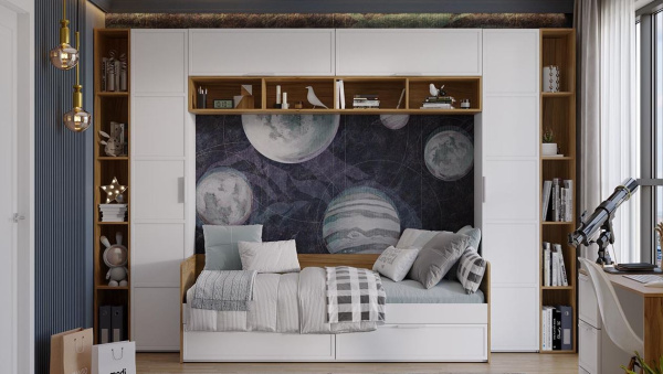 Стелла (молодежная) Белый холст/Белый жемчуг