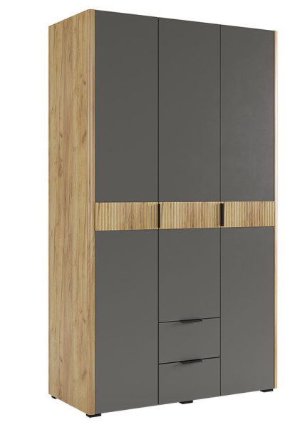 Шкаф 3-х дверный Адам Дуб крафт золотой/Графит