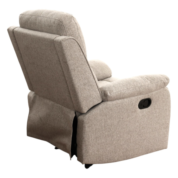 Кресло-реклайнер SX-81384 ткань лен NEVE 13 light grey, 12,9 RMB /метр ручн. рег. спинки