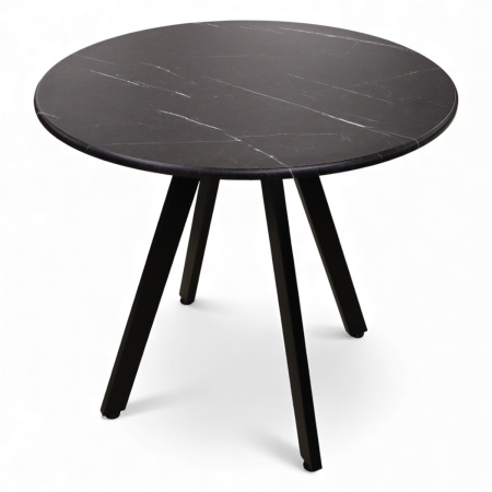 Стол Эйдан-80, D800, ПВХ Мрамор черный+опора Z 04 (ЧЕРНЫЙ)