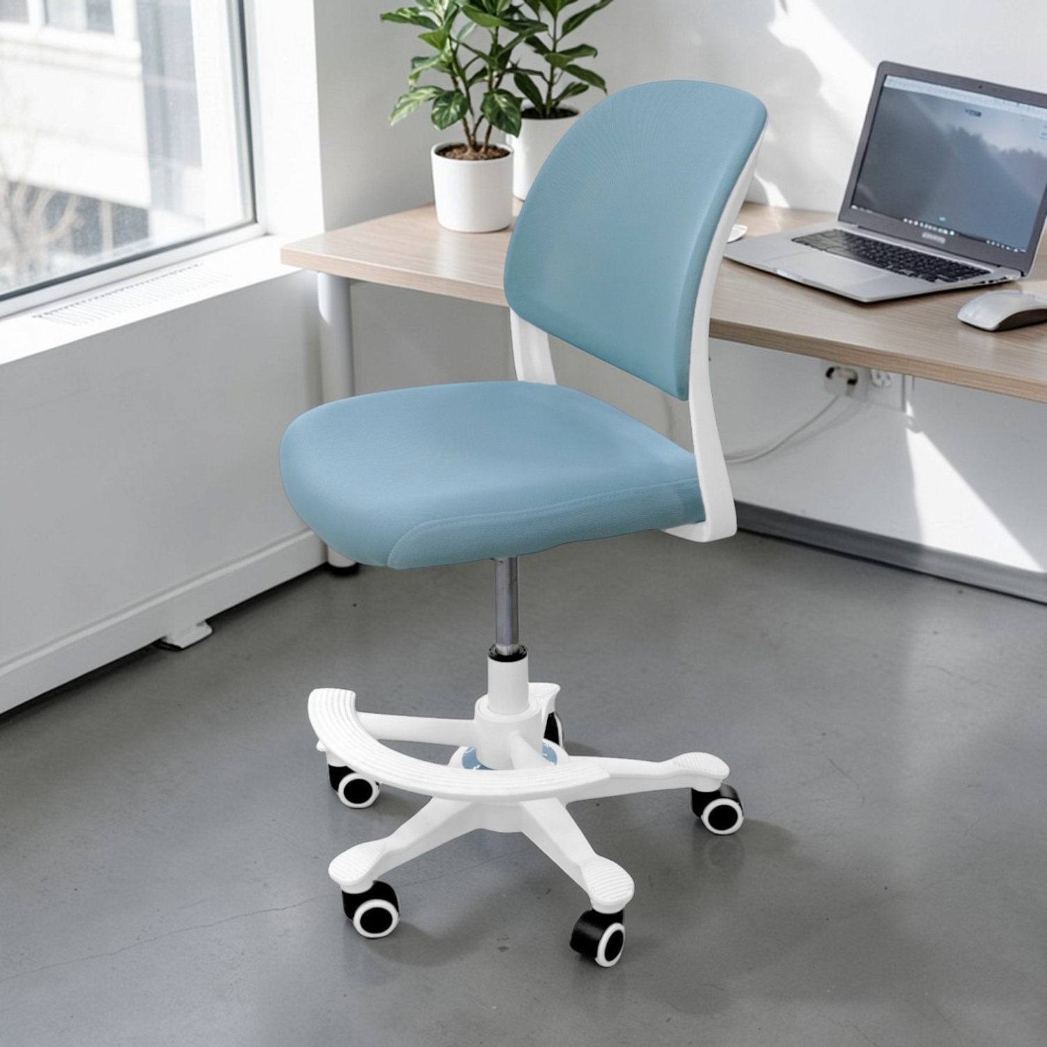 Кресло офисное 8399М-WT нейлон/бирюза